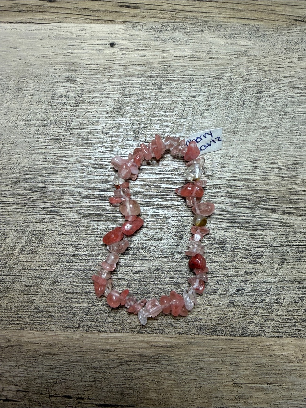 Rose Quartz Chip Stretch Bracelet - Pink Beaded Bracelet